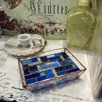 ポケットティッシュケース モザイクブルー (オーダー品)
