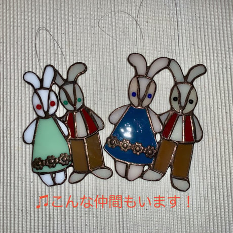 うさぎのオーナメントB (男の子と女の子)
