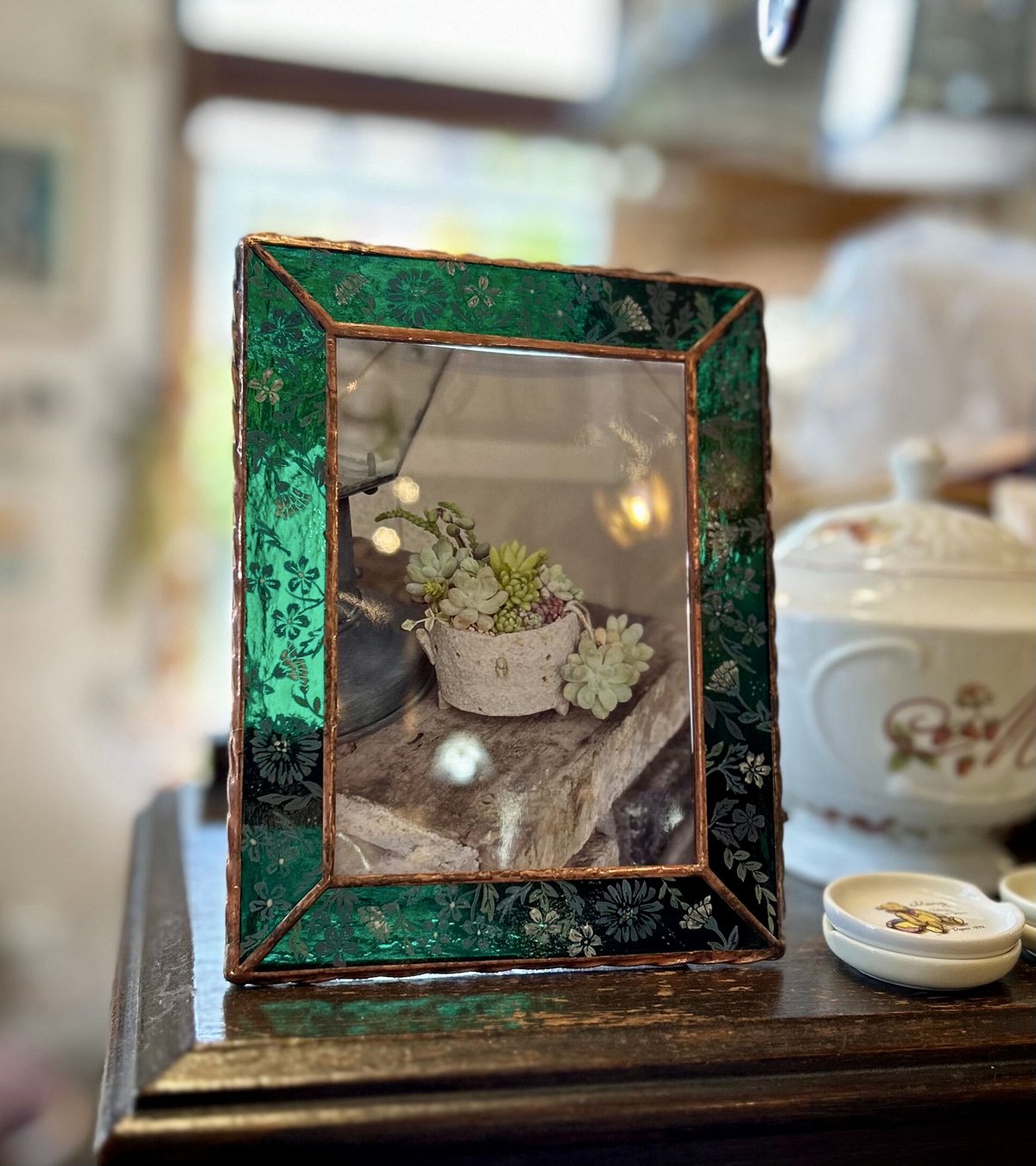 L版フォトフレーム ・ボタニカルペイント(青い花) | greengrain