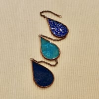 しずくのオーナメント(３連チェーン) 青x水色x青