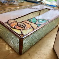BOXティッシュケース 薔薇オレンジ