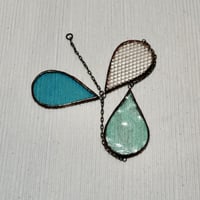 しずくのオーナメント(３連チェーン) クリアx薄緑x薄青