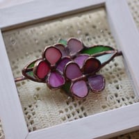 ピンクの小花のパネル（立体）