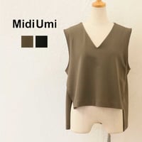 MidiUmi ミディウミ Vネックノースリーブワイドプルオーバー