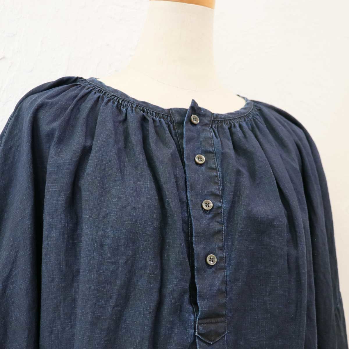 美品⭐︎イチアンティークス　リネン100%　インディゴブリーチシャツ ICHI Antiquites (イチアンティークス) リネンツイル インディゴ