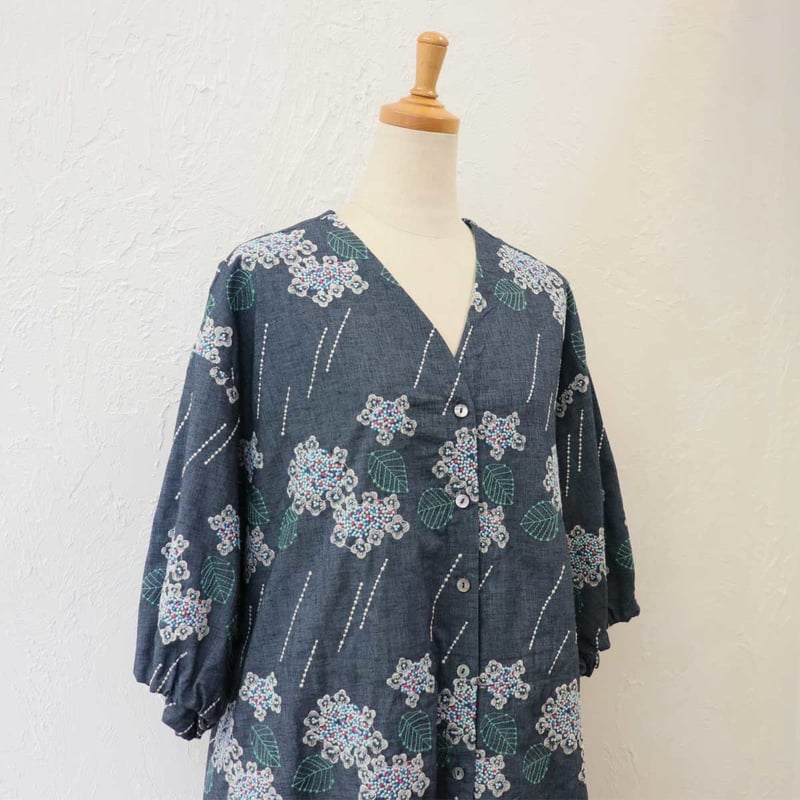 marble sud マーブルシュッド EMBガクアジサイ ブラウジングOP marble sud マーブルシュッド EMBガクアジサイ ブラウジングOP