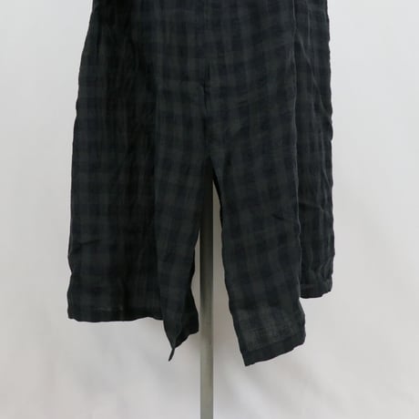 ichiAntiquités イチアンティークス Linen AZUMADAKI Gingham Tuck Dress