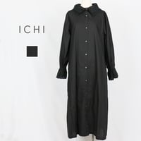 ICHI イチ コットンレースフリルシャツワンピース