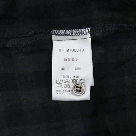 ichiAntiquités イチアンティークス Linen AZUMADAKI Gingham Tuck Dress