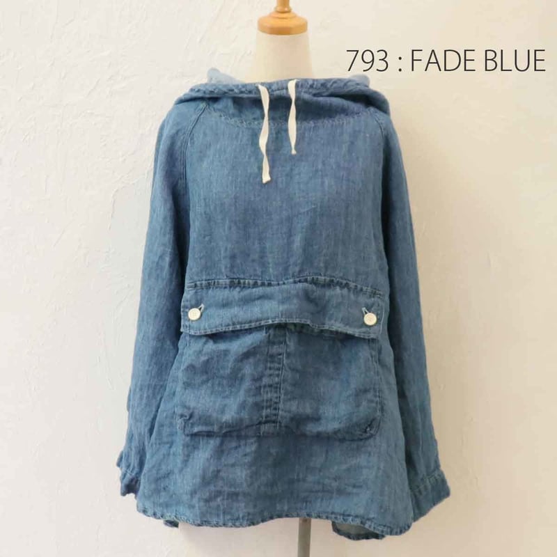 tumugu: ツムグ カセインディゴリネン フード付きプルオーバー