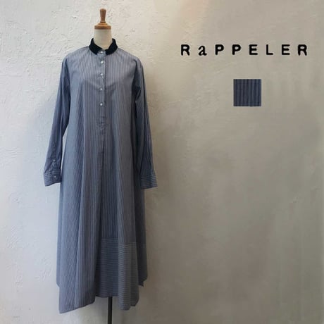 RaPPELER ラプレ ニット襟ストライプロングワンピース