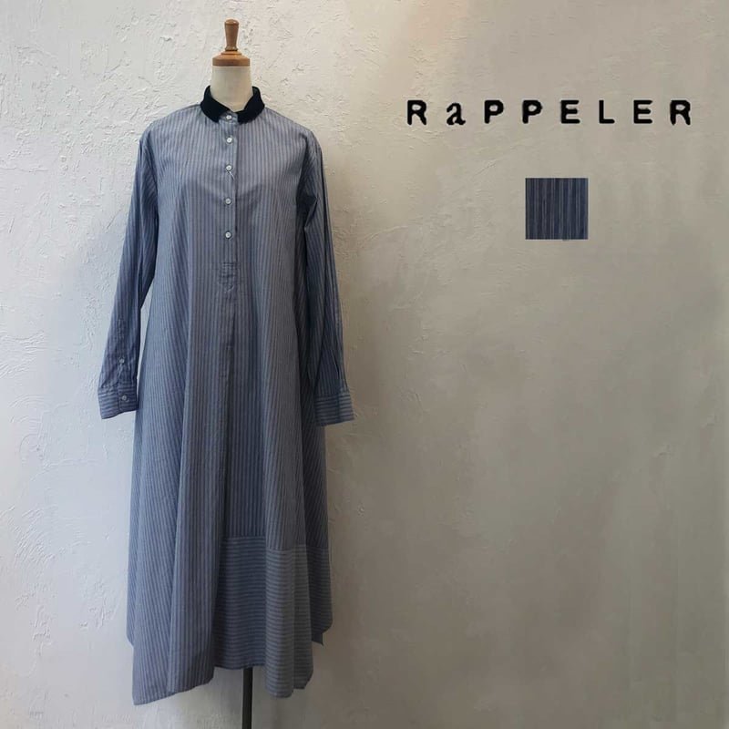 RaPPELER ラプレ ニット襟ストライプロングワンピース | abicollection