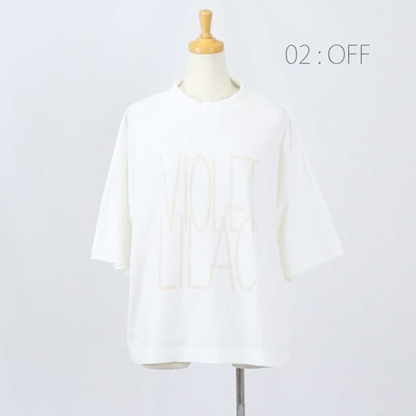 tumugu ツムグ Tシャツ ラフィ天竺 ロゴ プリントT VIOLET LILAC