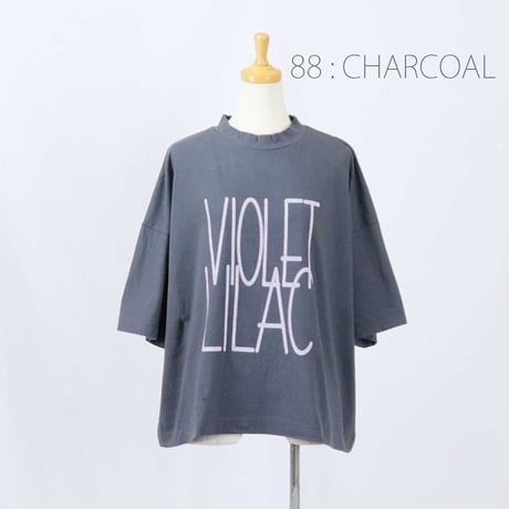 tumugu ツムグ Tシャツ ラフィ天竺 ロゴ プリントT VIOLET LILAC