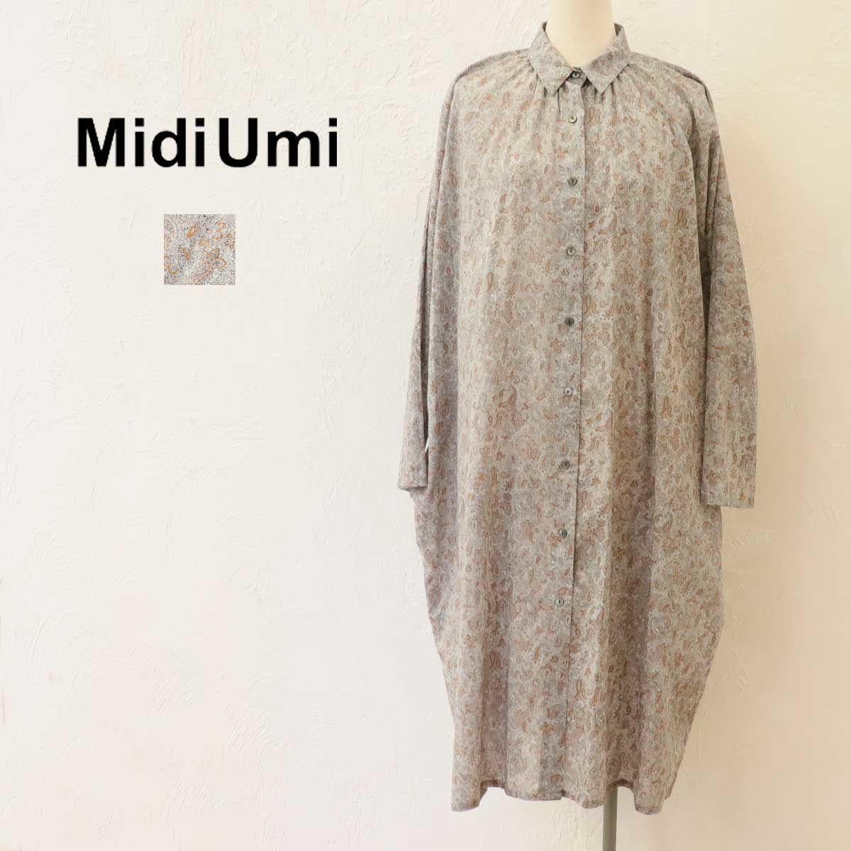 MidiUmi ミディウミ ペイズリーワイドシャツワンピース | abicollection