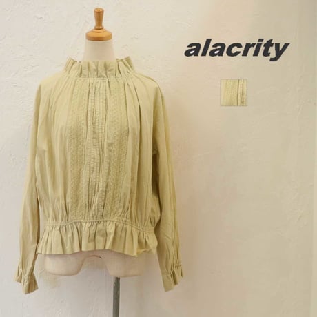alacrity アラクリティー C/Lワッシャーフリルネックブラウス