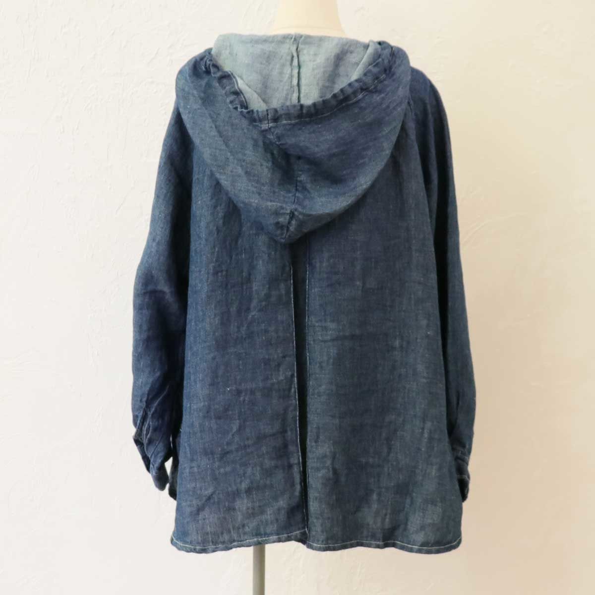 tumugu: ツムグ カセインディゴリネン フード付きプルオーバー fit=scale-down,w=1200