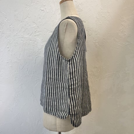 a+koloni コロニー アヤストライプスリーブレスTOPS