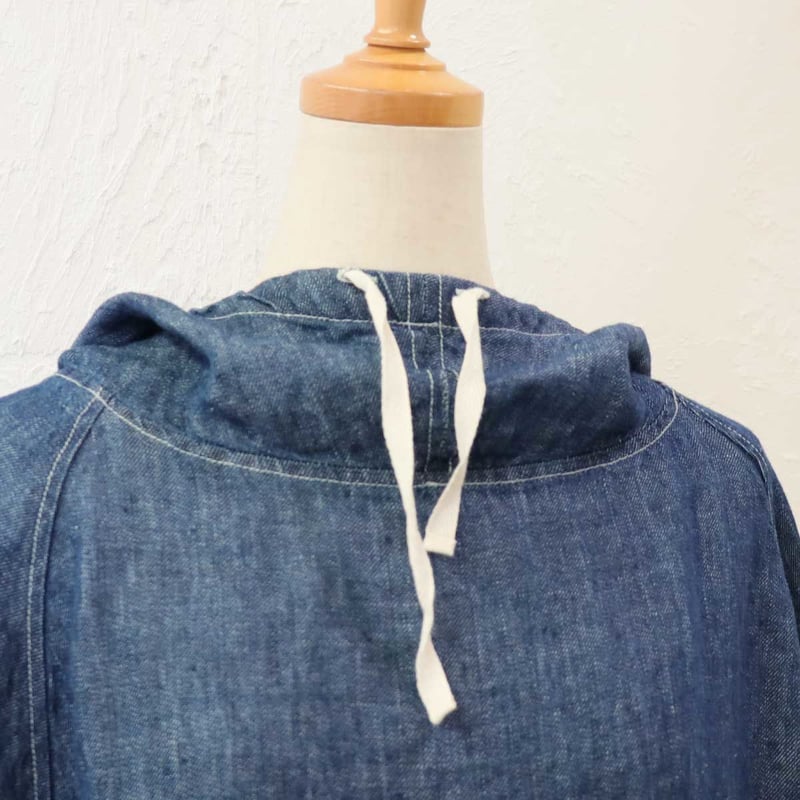 tumugu: ツムグ カセインディゴリネン フード付きプルオーバー tumugu: ツムグ カセインディゴリネン フード付きプルオーバー