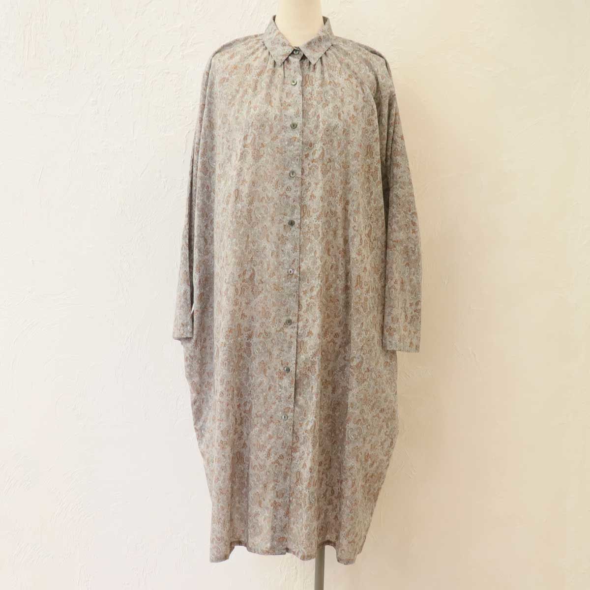 新品タグ付き⟡.·MidiUmi ペイズリーワイドシャツワンピース　定価２.1万 MidiUmi ミディウミ ペイズリーワイドシャツワンピース | abicollection