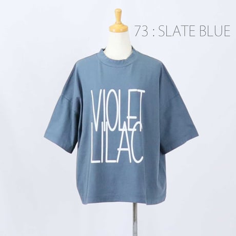 tumugu ツムグ Tシャツ ラフィ天竺 ロゴ プリントT VIOLET LILAC
