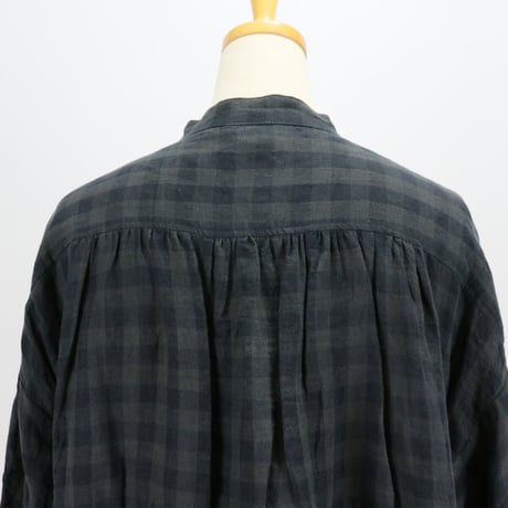 ichiAntiquités イチアンティークス Linen AZUMADAKI Gingham Tuck Dress