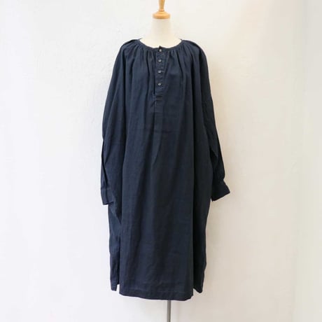 ichi Antiquites　イチ アンティークス リネンインディゴブリーチワンピース