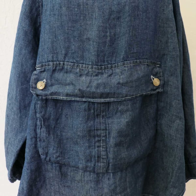 tumugu: ツムグ カセインディゴリネン フード付きプルオーバー tumugu: ツムグ カセインディゴリネン フード付きプルオーバー