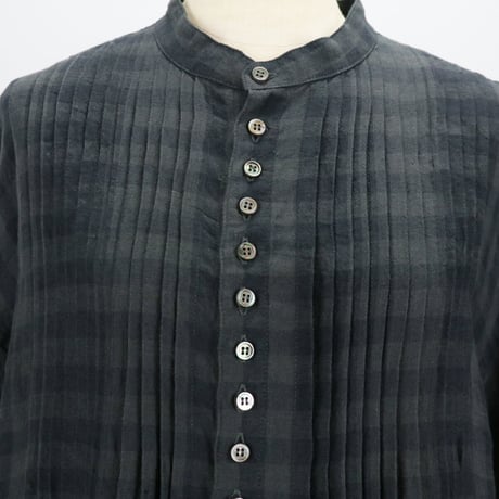 ichiAntiquités イチアンティークス Linen AZUMADAKI Gingham Tuck Dress