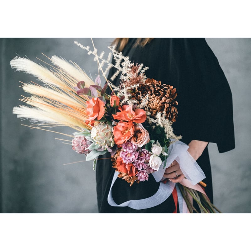 パンパスと薔薇のふわふわブーケセット♡ パンパスと薔薇のふわふわブーケセット♡