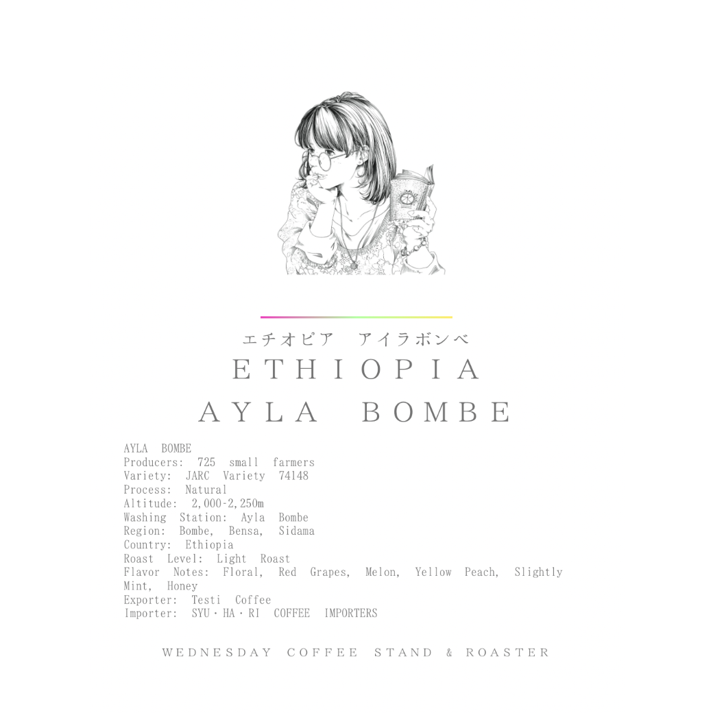 浅煎りor中煎り』エチオピア シダマ アイラボンベ G1 ナチュラル