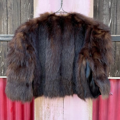 60’S POWER SHOULDER FUR JACKET [S-0433]
