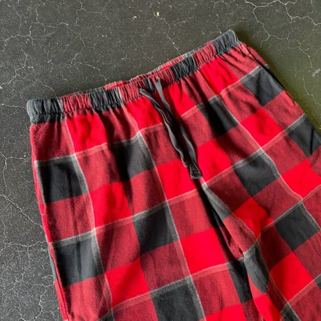 CHECK COTTON EASY PANTS [S-3973]