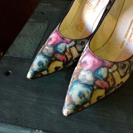 PAINT DESIGN FABRIC PUMPS 23.0cm[S-3197]