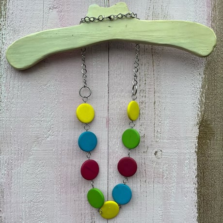 COLORFUL WOOD NECKLACE [S-4511]