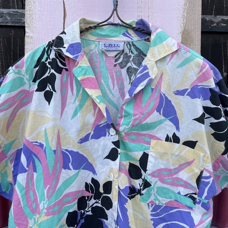 80’S COTTON HAWAIIAN SHIRT [S-2399]