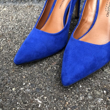 BLUE FAKE SUEDE PUMPS 23.5㎝ [S-0702]