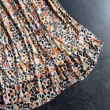 LEOPARD TULLE LONG SKIRT [S-2753]