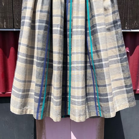 70'S CHECK PATTERN LONG SKIRT [HP-1377]