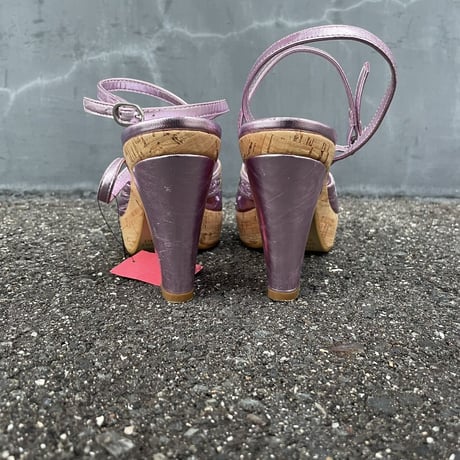 EMBROIDERY LEATHER STRAP SANDAL 24.0cm [S-6437]