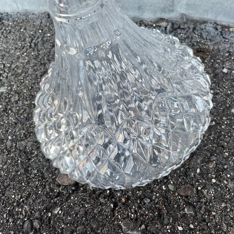 Vintage CLEAR CUT DESIGN LARGE DECANTER GLASS [J-039]