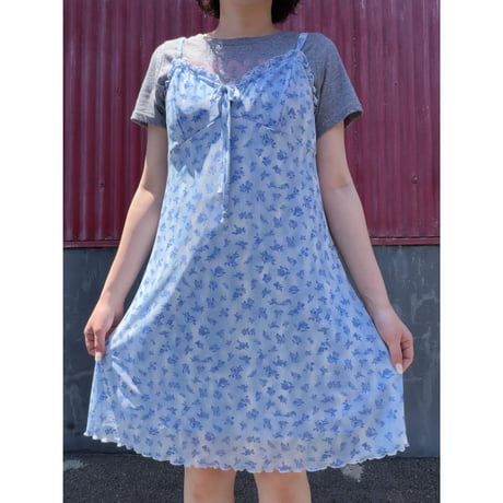 FLOWER MESH CAMI DRESS [S-4112]