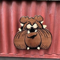 BROWN BULLDOG WOOD WALL PLATE [HP-0256]