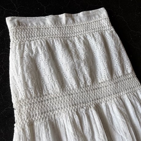COTTON LACE BARE DRESS [S-3984]
