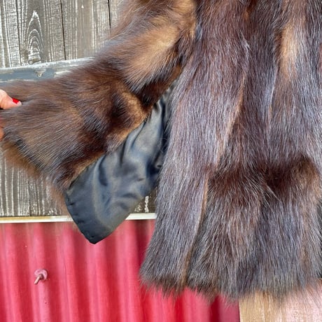 60’S POWER SHOULDER FUR JACKET [S-0433]