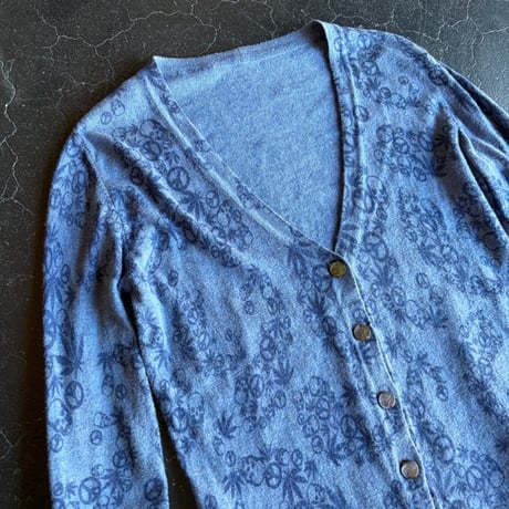 ”Iucien Pellat-finet" SKULL×PEACE×LEAF COTTON CARDIGAN [S-2593]