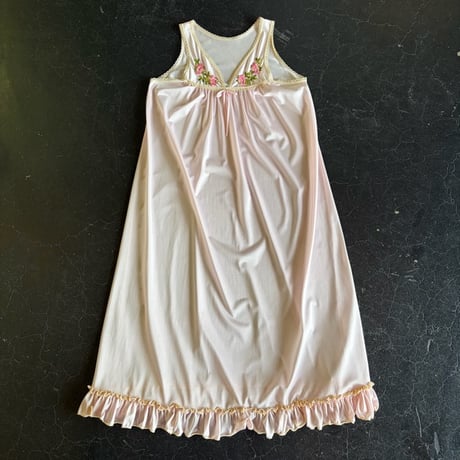 70'S EMBROIDERY&FRILL LINGERIE DRESS [S-3774]