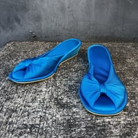 60’S RIBBON DESIGN ROOM SHOES 23.5-24.5cm [S-4404]