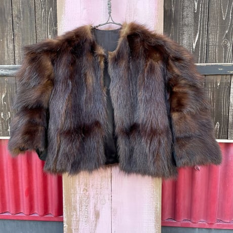 60’S POWER SHOULDER FUR JACKET [S-0433]