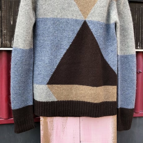 COLOR DESIGN V-NECK KNIT [S-1804]